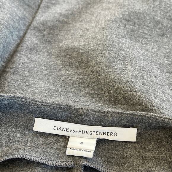 Diane Von Furstenberg Split Neck Aurora Wool Blend Dress Gray Size 8 BNWOT - Picture 10 of 16